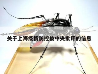 关于上海疫情防控被中央批评的信息